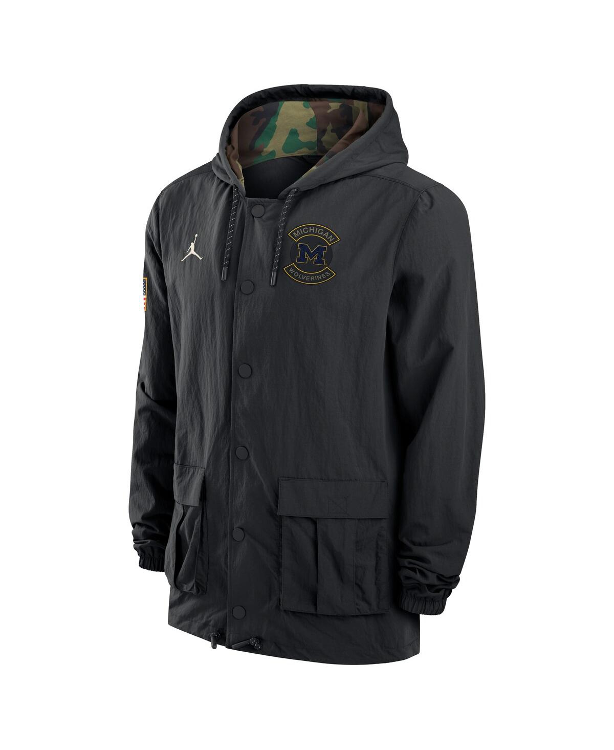 Jordan Men's Black Michigan Wolverines 2025 Ncaa Military Appreciation Full-Snap Jacket