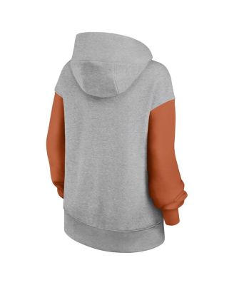 Women's Heather Gray/Texas Orange Texas Longhorns Oversized Legacy Phoenix Pullover Hoodie