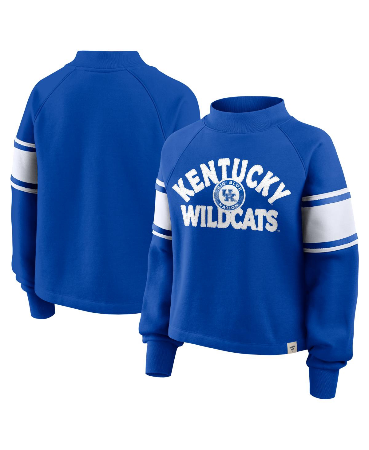 Fanatics Women's Royal Kentucky Wildcats Oversized Hometown Premium Punt Coverage Raglan Pullover Sweatshirt