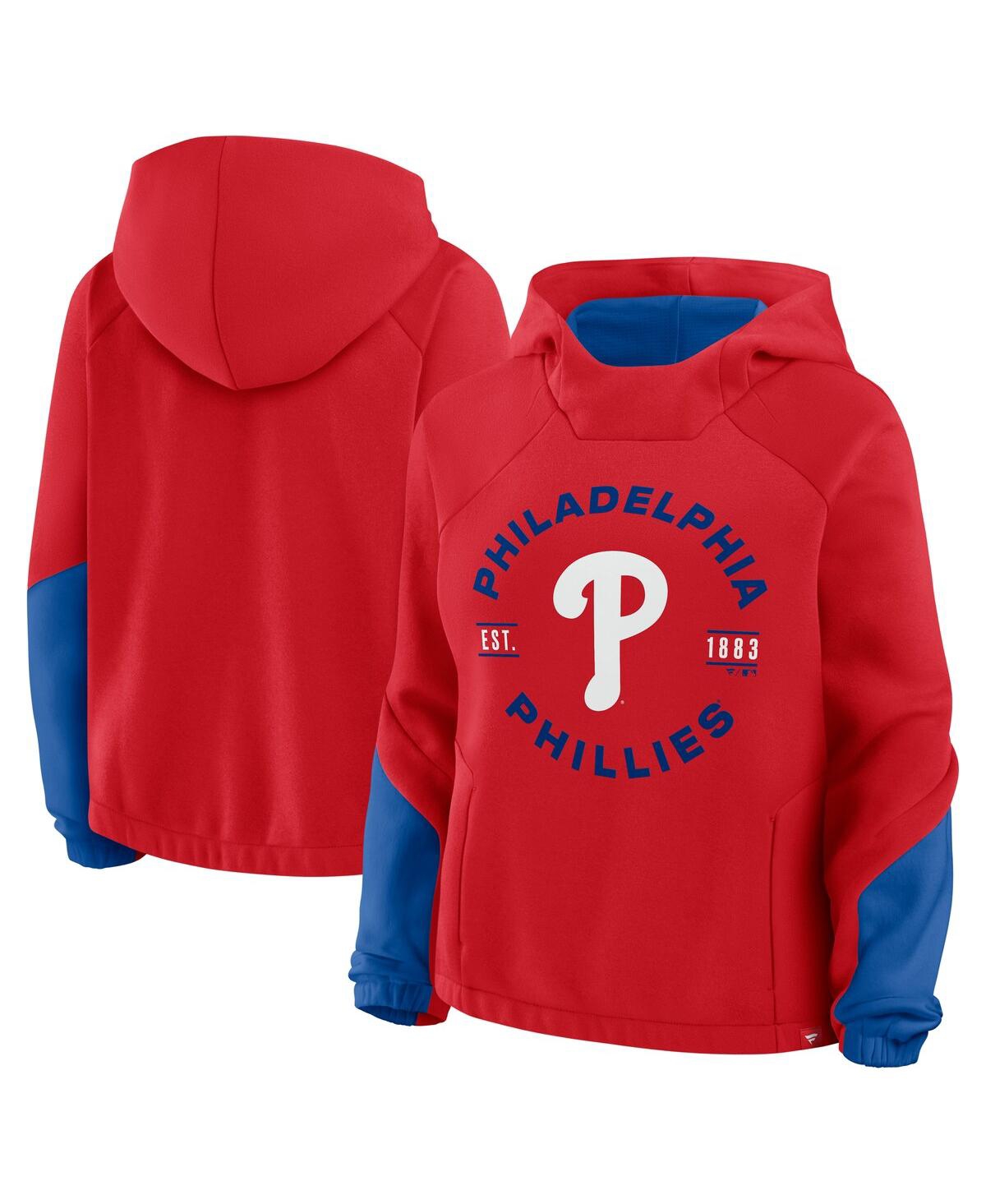 Fanatics Women's Red Philadelphia Phillies Oversized Time to Win Pullover Hoodie