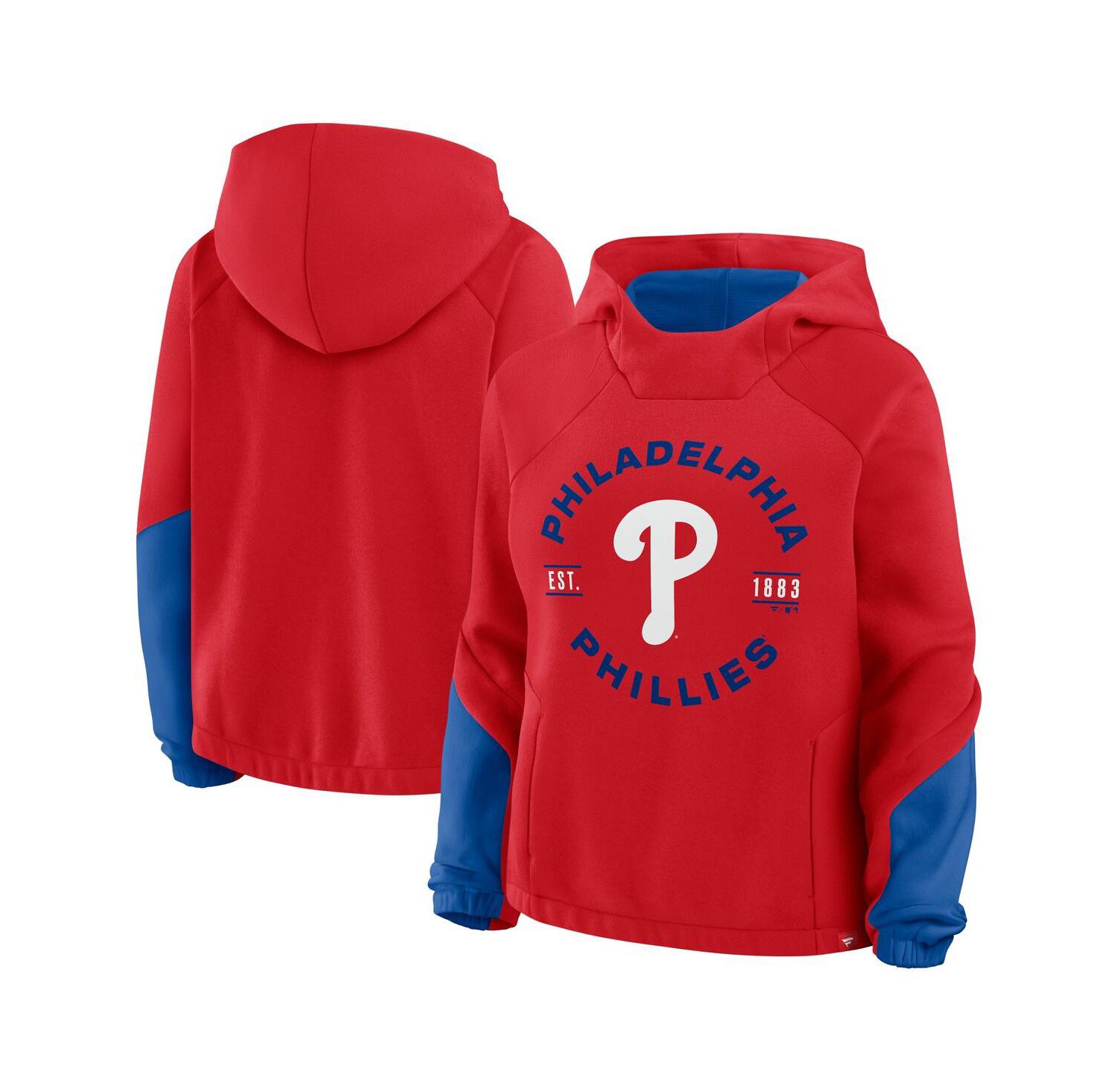 Women's Red Philadelphia Phillies Oversized Time to Win Pullover Hoodie