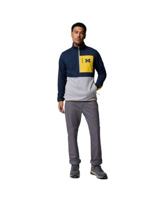 Men's Navy/Gray Michigan Wolverines Hike Omni-Wick Half-Zip Pullover Hoodie