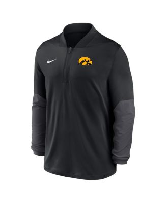 Men's Black Iowa Hawkeyes One Goal Performance Half-Zip Pullover Hoodie