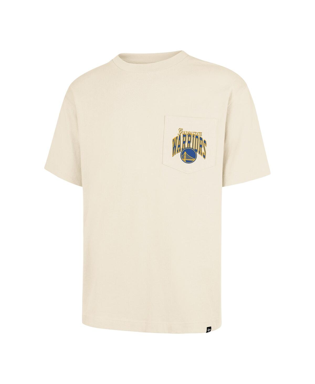 '47 Brand Men's and Women's Cream Golden State Warriors Crossover Collection Foundation Pocket T-Shirt