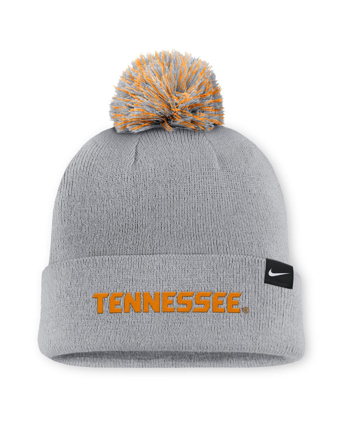 Nike Men's Gray Tennessee Volunteers Primetime Peak Campus Cuffed Pom with Knit Hat