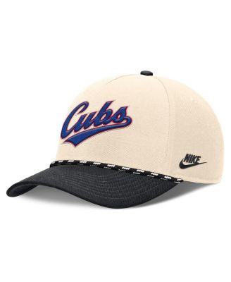 Nike - Men's Natural/Black Chicago Cubs Cooperstown Collection Rise Adjustable Hat