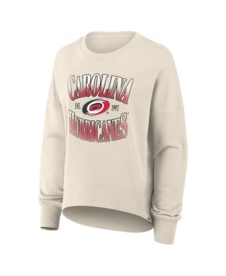 Women's Cream Carolina Hurricanes Oversized Slice Pullover Sweatshirt