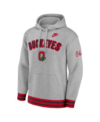Men's Heather Gray Ohio State Buckeyes Legacy Retro Pullover Hoodie