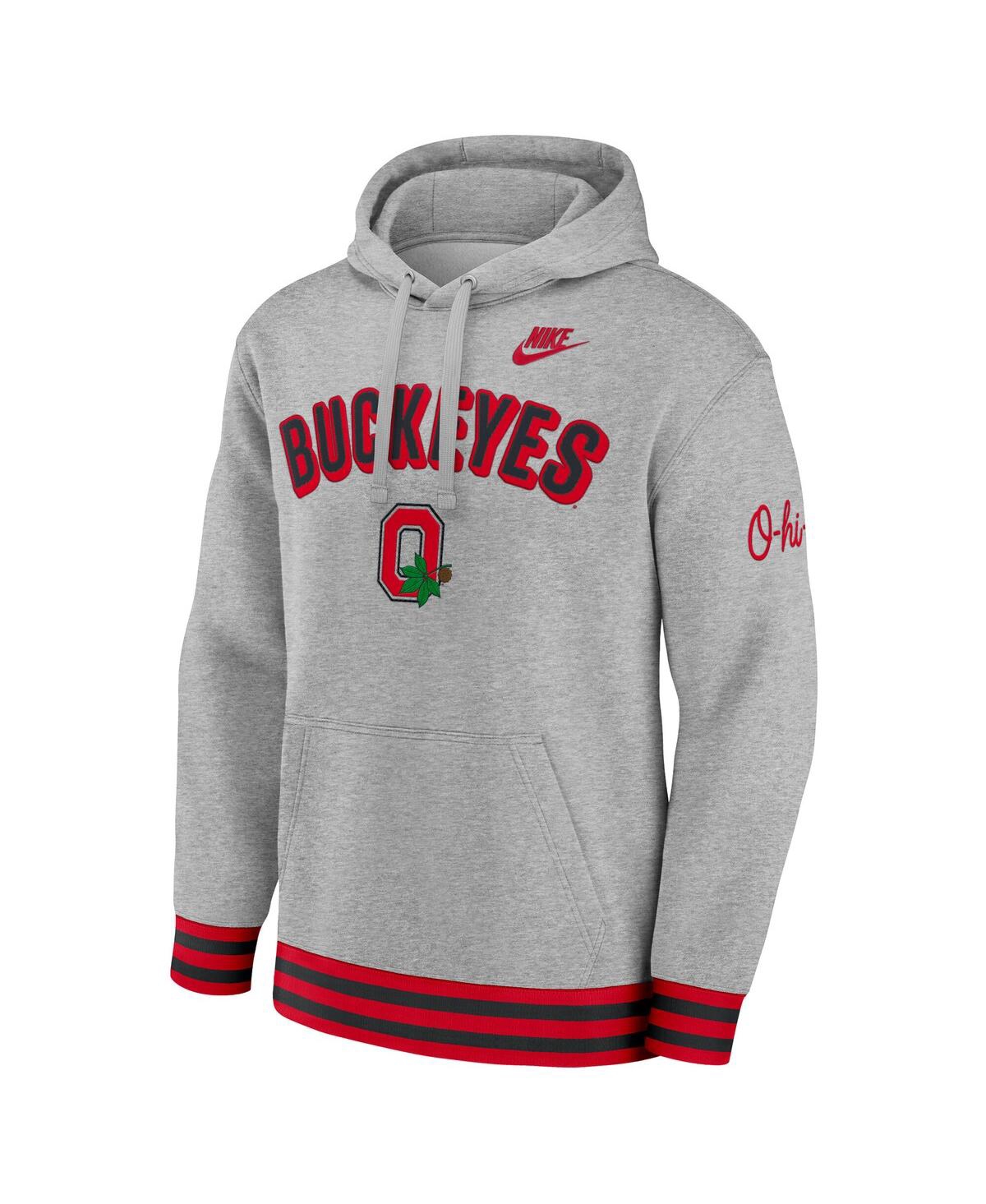 Nike Men's Heather Gray Ohio State Buckeyes Legacy Retro Pullover Hoodie