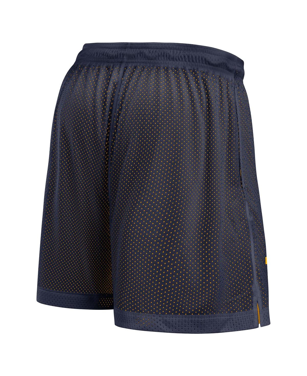 Nike Men's Navy/Gold West Virginia Mountaineers Courtside Standard Issue Dri-fit Reversible Shorts