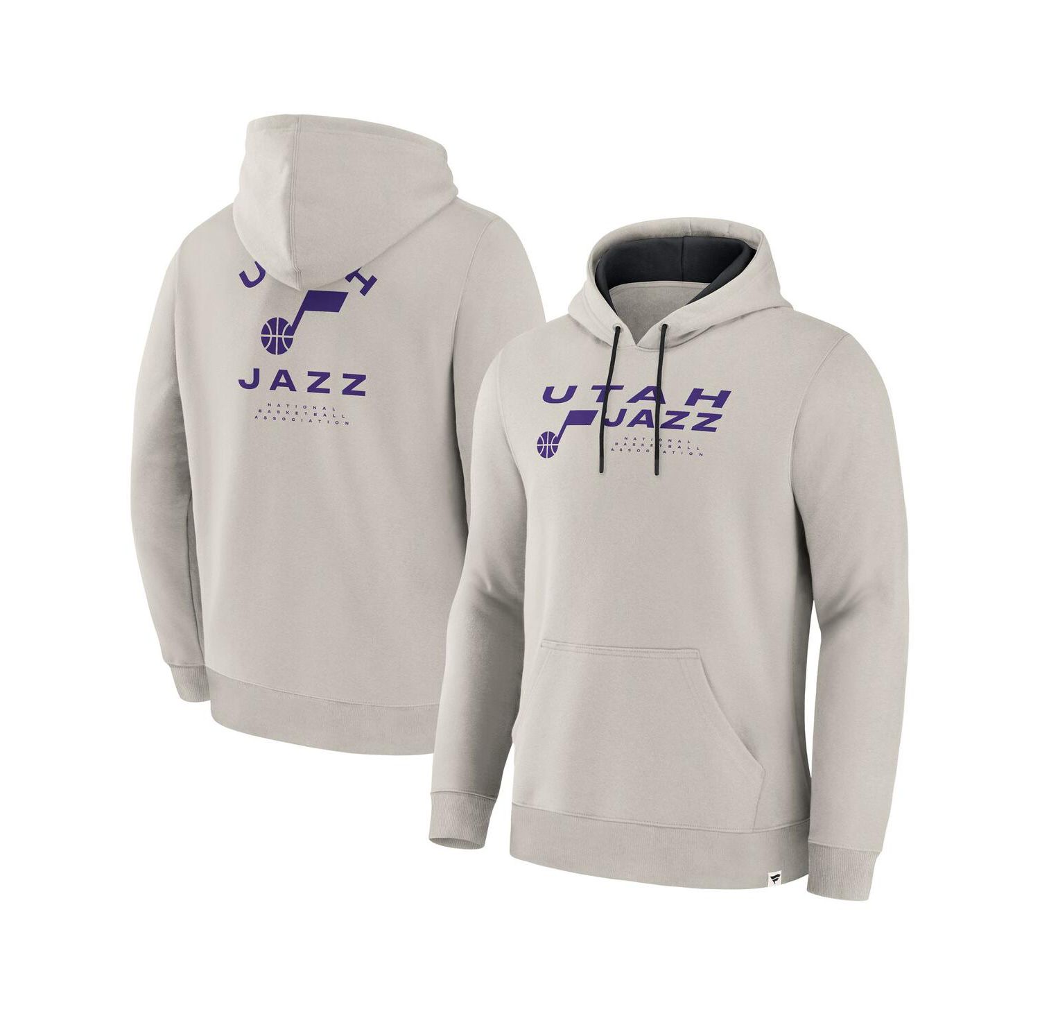 Men's Off White Utah Jazz Crossover Collection Blocked Shot Premium Pullover Hoodie