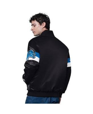 Men's Black Detroit Lions Triple Option Full-Snap Varsity Jacket