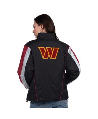 Women's Black/Burgundy Washington Commanders Thursday Night Gridiron Half-Zip Jacket