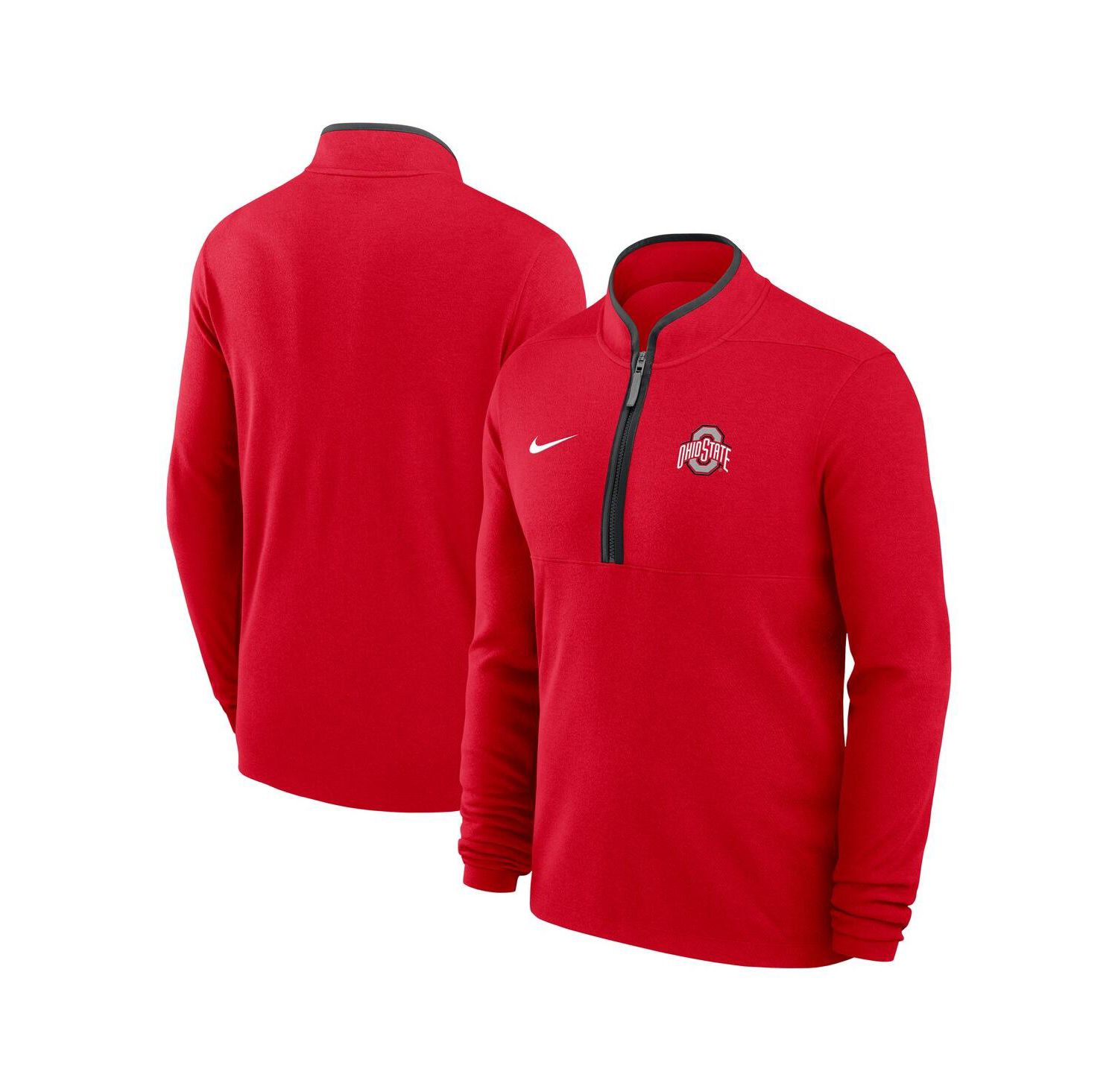 Men's Scarlet Ohio State Buckeyes Courtside Victory Dri-FIT Half-Zip Pullover Sweatshirt