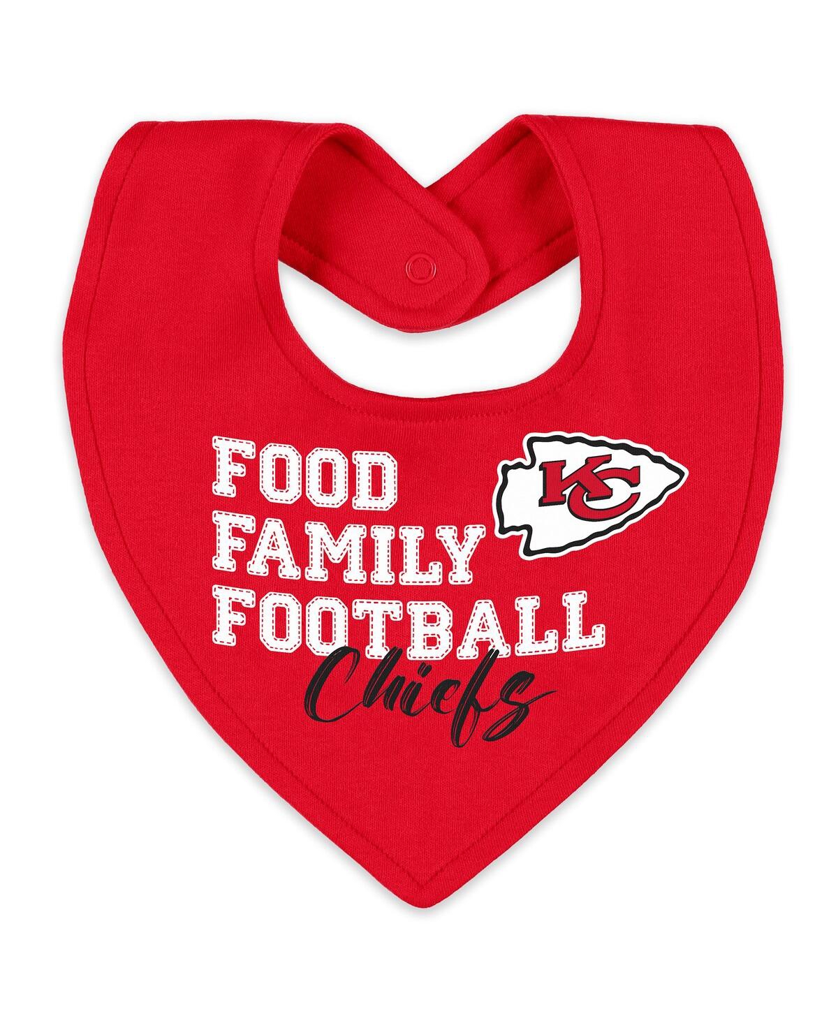 Wear by Erin Andrews Baby Boys and Girls Newborn 2-Piece Kansas City Chiefs Sleep Play Full-Zip Sleeper Bib Set