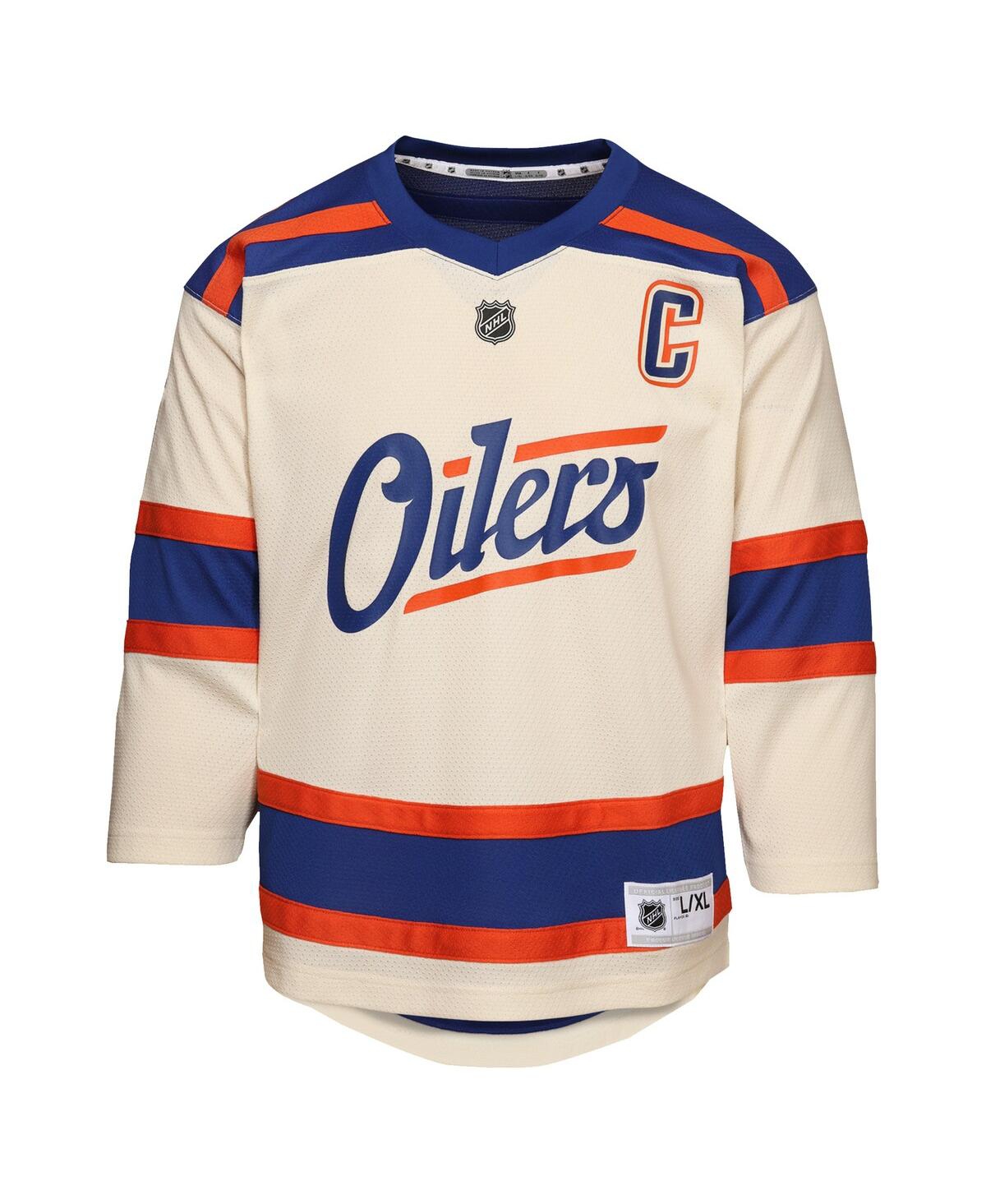 Outerstuff Big Boys and Girls Connor McDavid Light Beige Edmonton Oilers Alternate Replica Player Jersey
