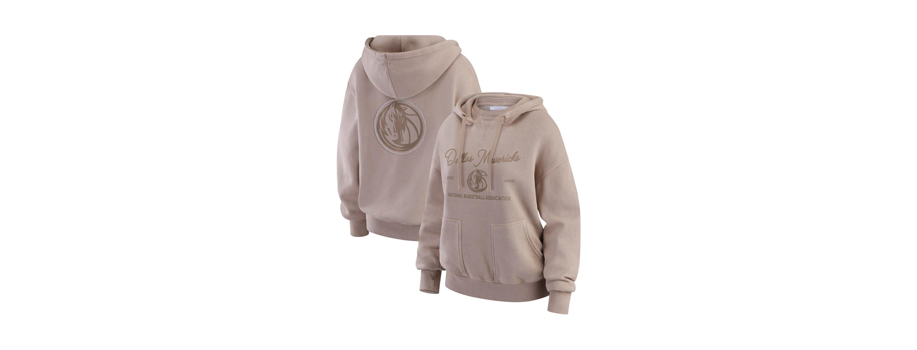 Wear by Erin Andrews Women's Tan Dallas Mavericks Washed Pullover Crewdie