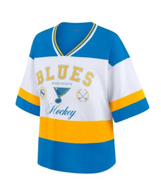Women's Blue/White St. Louis Blues Jersey Style T-Shirt