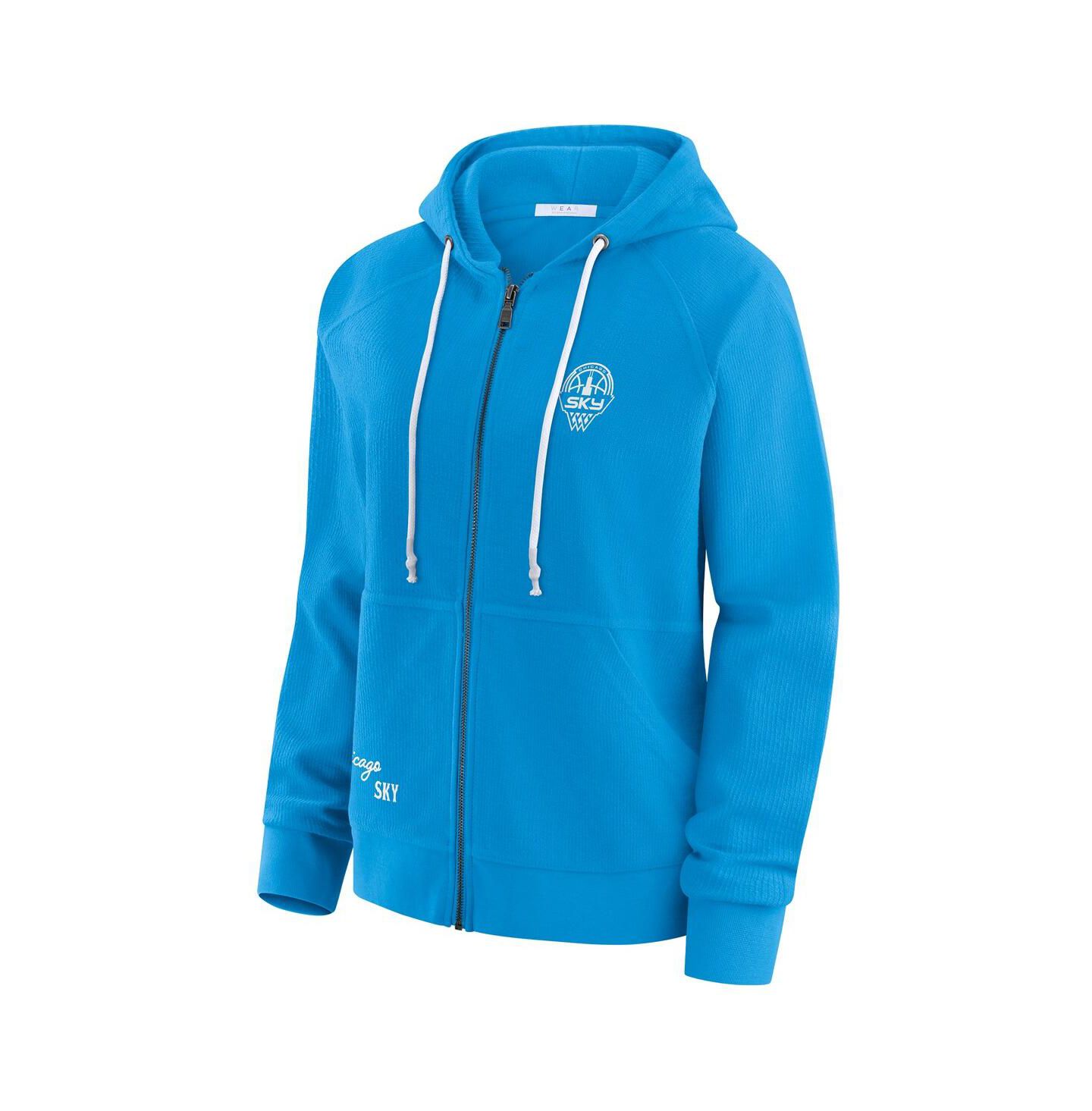 Женское худи WEAR by Erin Andrews Sky Blue Chicago Sky Vintage Full-Zip Raglan — фото 2