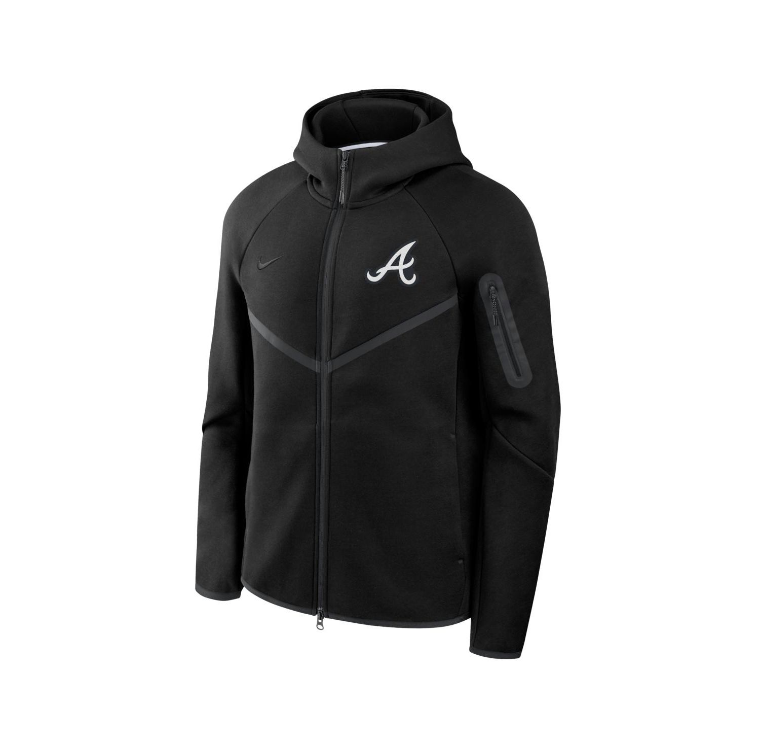 Men's Black Atlanta Braves Tech Fleece Windrunner Full-Zip Hoodie Jacket