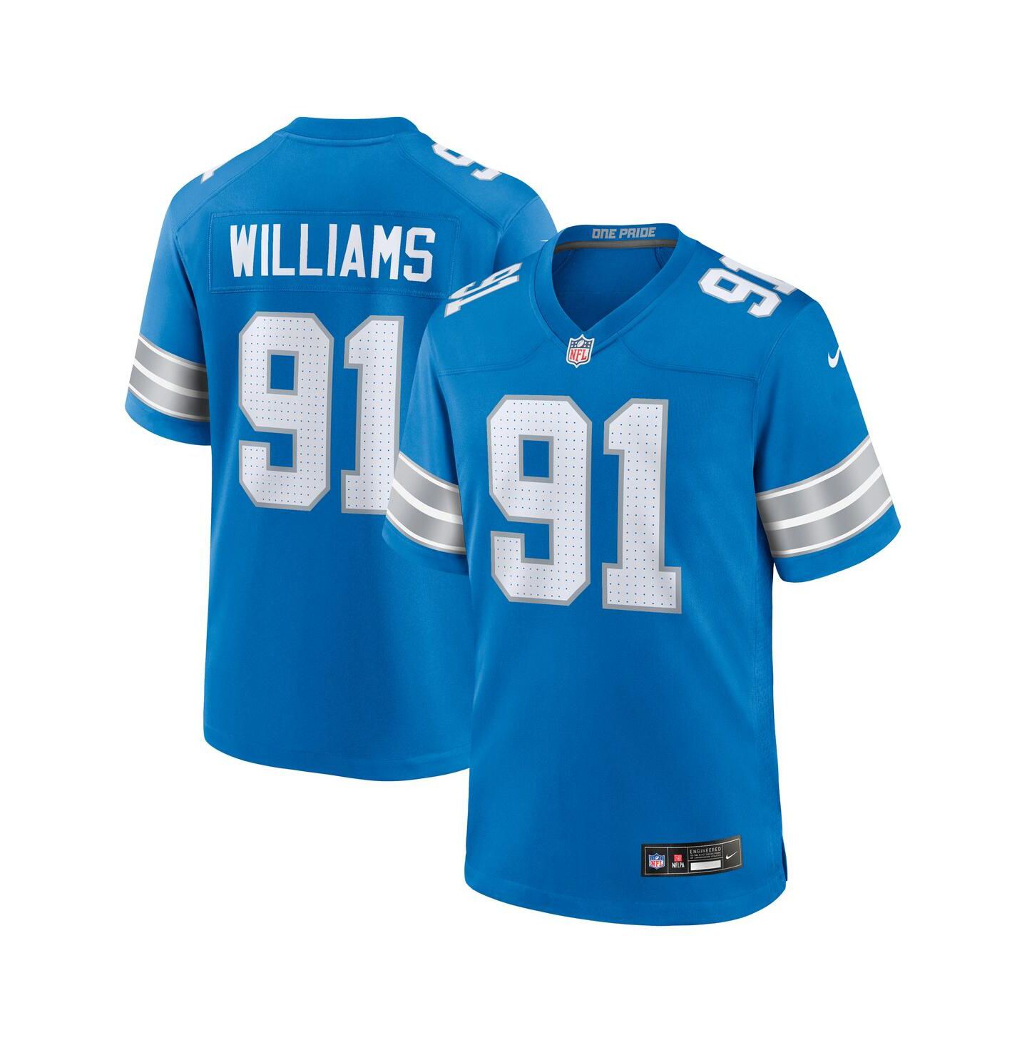 Мужской топ Nike Tyleik Williams Blue Detroit Lions 2025 NFL Draft First Round Pick Game Jersey — фото 1