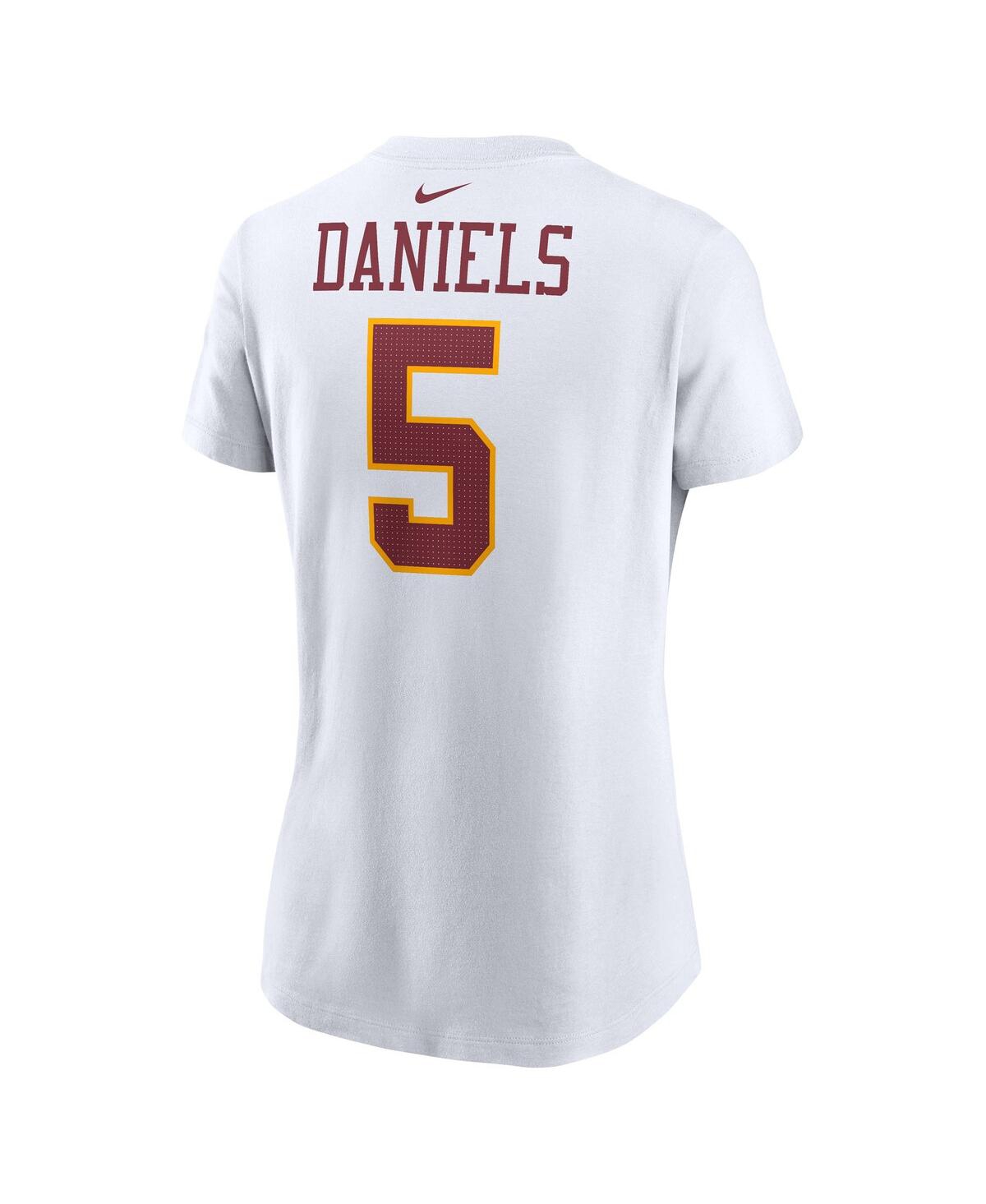 Nike Women's Jayden Daniels White Washington Commanders Super Bowl Era Name Number T-Shirt