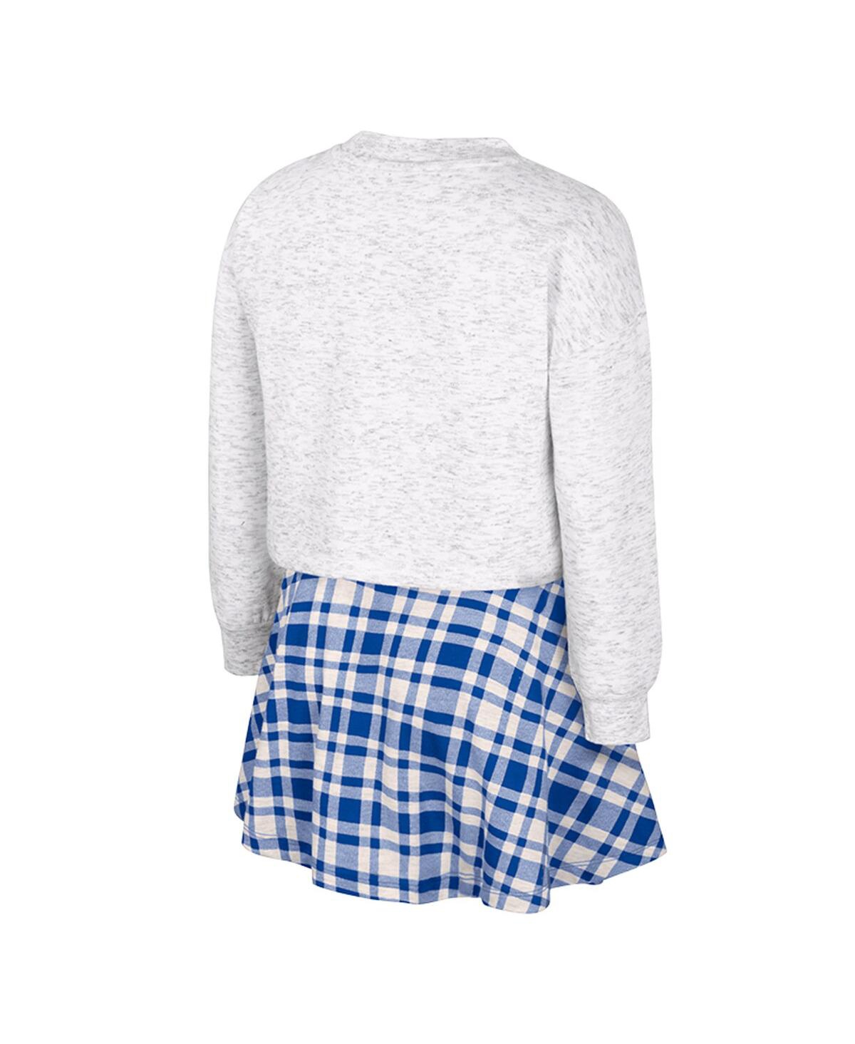 Colosseum Big Girls 2-Piece Gray Kentucky Wildcats Marceline Plaid Skirt and Top Set
