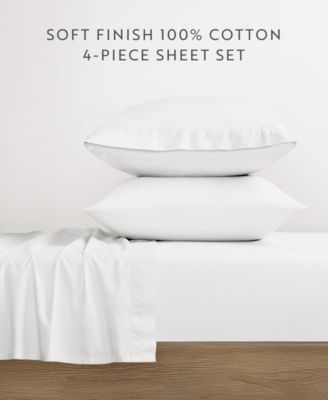 Ultra Soft Percale Cotton 4-Pc. Sheet Set, Queen