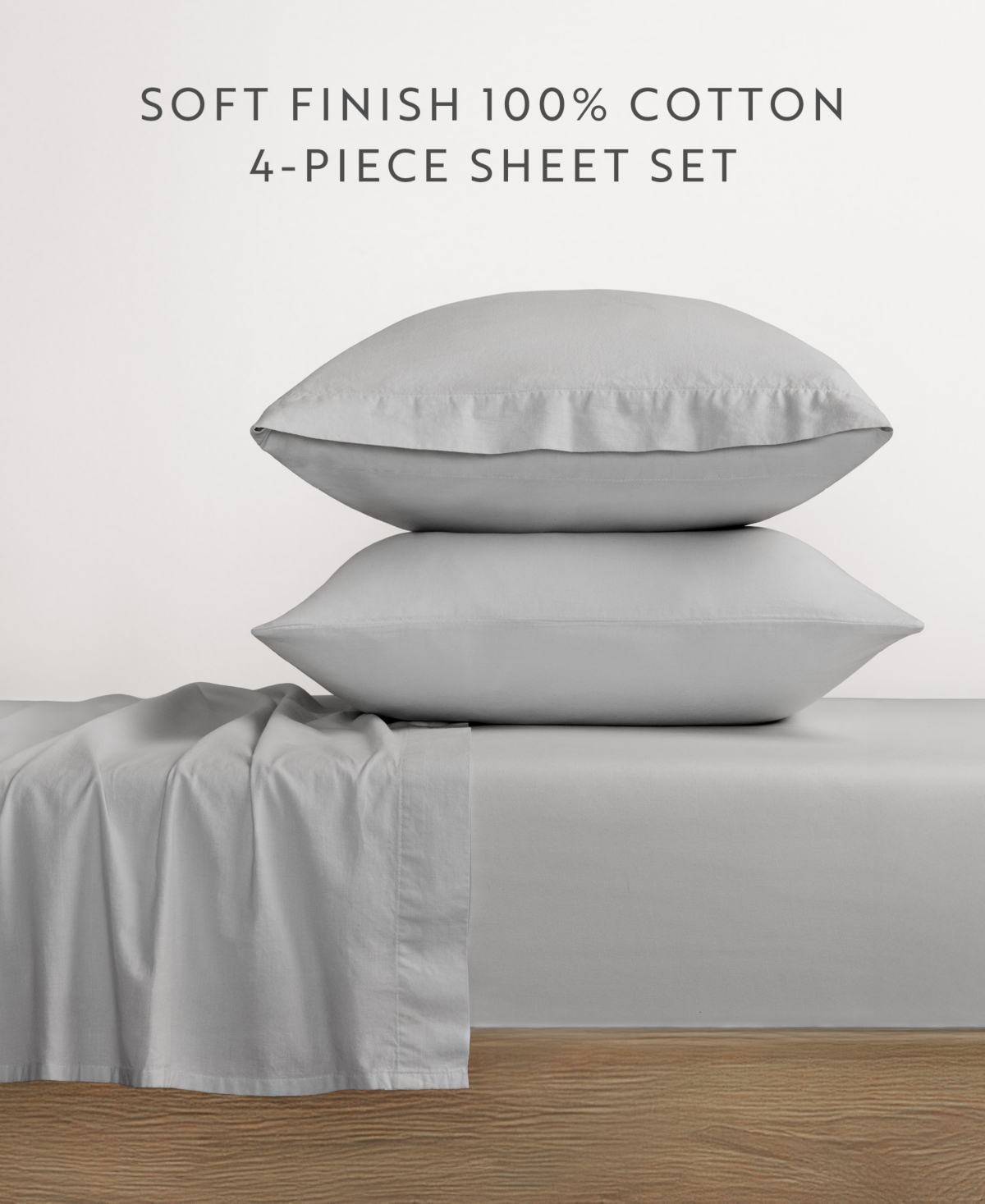 Ienjoy Home Ultra Soft 160-thread Count Cotton 4-p.c. Sheets Set, Full In Gray