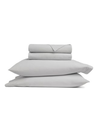 Brushed 100% Solid Cotton Percale 4 Piece Cooling Sheet Set, King
