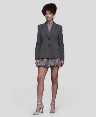 Pinstripe Long-Sleeve Blazer