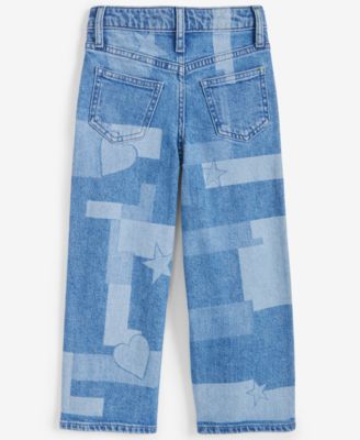 Girls 5-20 Olivia Cotton Patch Wide-Leg Cropped Jeans, Macy's Exclusive