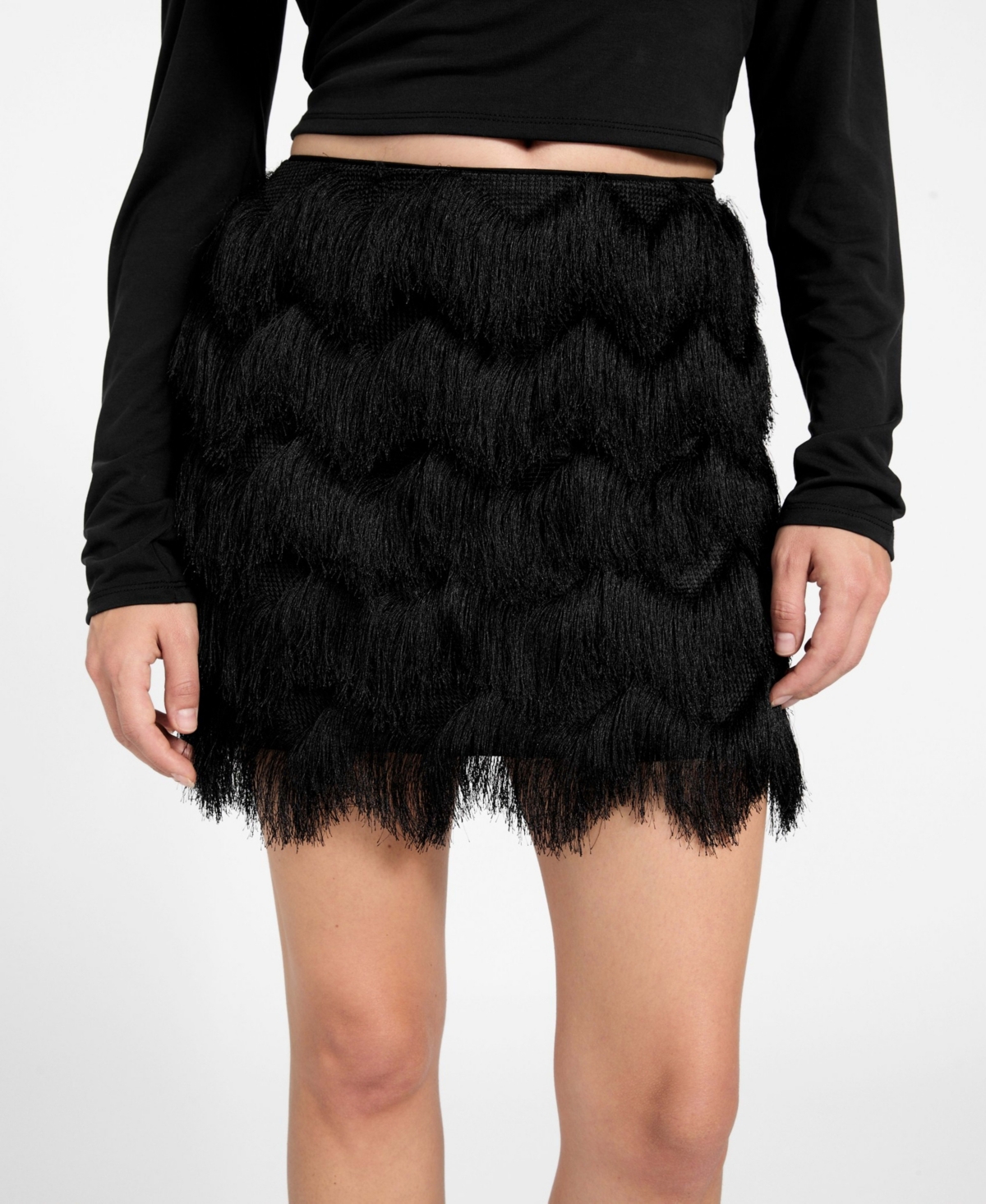 Guess Women's Alyna Fringe Mini Skirt