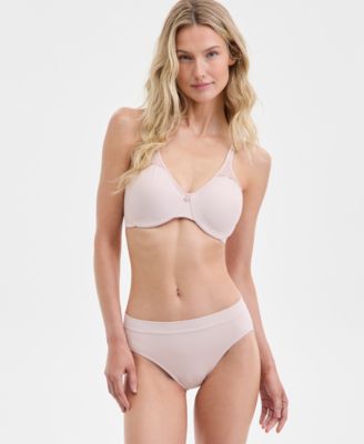 Bali - Passion for Comfort Seamless Underwire Minimizer Bra & One Smooth U Smoothing Hi-Cut Brief Underwear