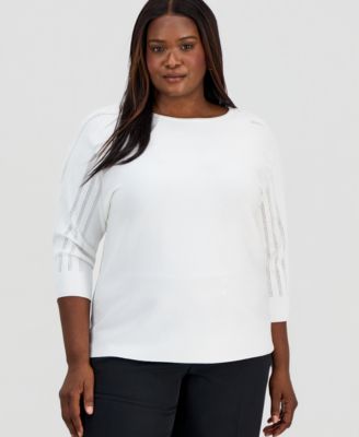 Kasper - Plus Size Dolman-Sleeve Knit Top