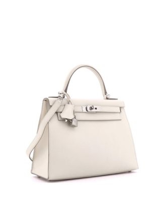 Kelly 28 Handbag Light Epsom with Palladium Hardware