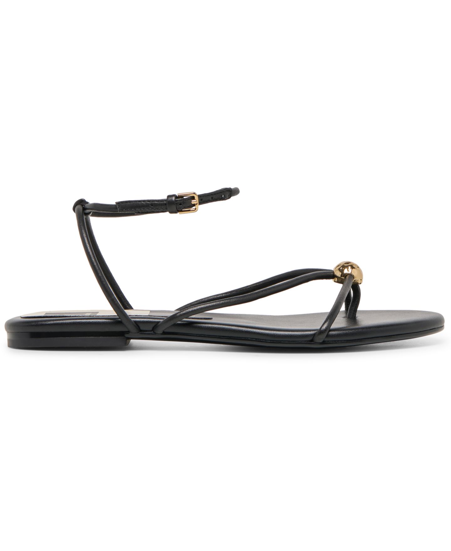 Женские сандалии Dolce Vita Kenley Embellished Strappy Flat, цвет: Чёрный кожаный — фото 2