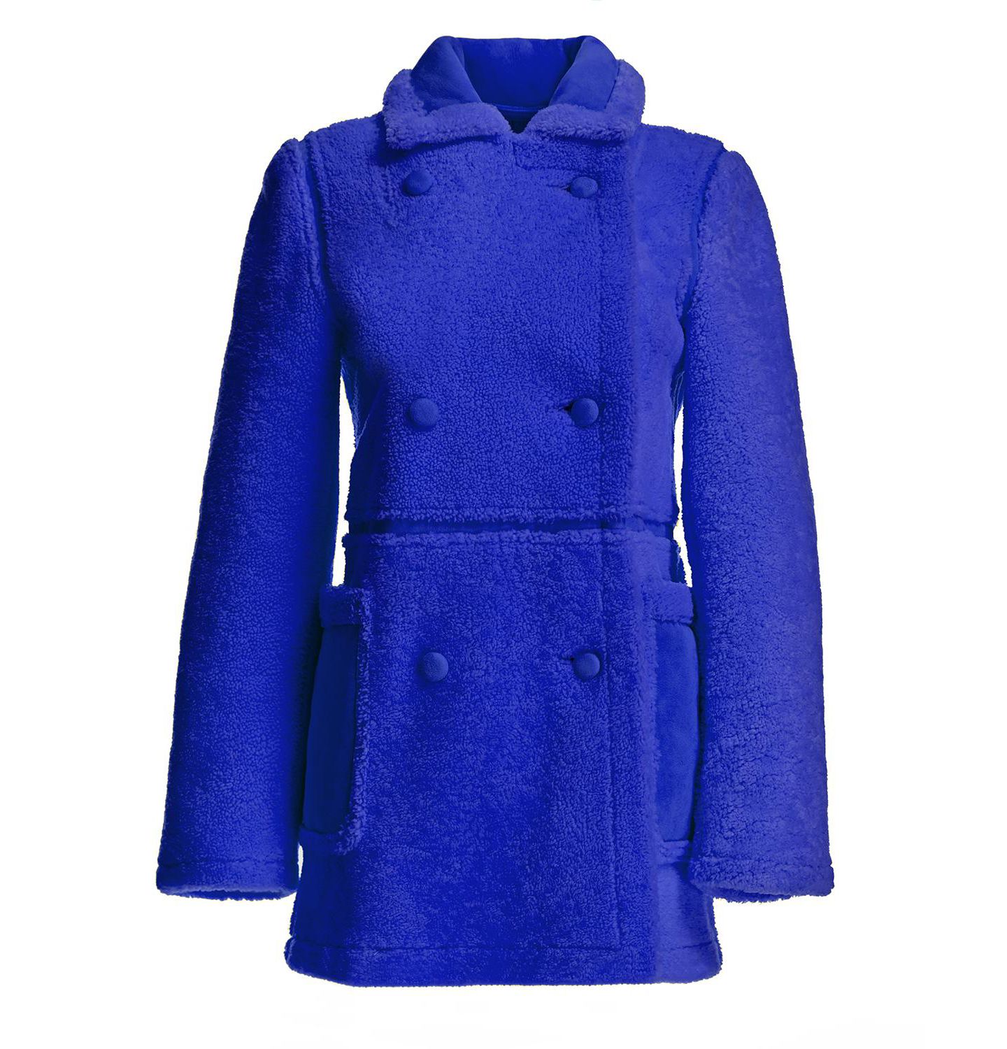 Женская куртка Julia & Stella By Maximilian Shearling Lamb Pea, цвет: Королевский синий — фото 5