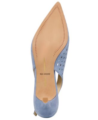 Women's Alenna Perforated Pointed Toe Kitten Heel Pumps