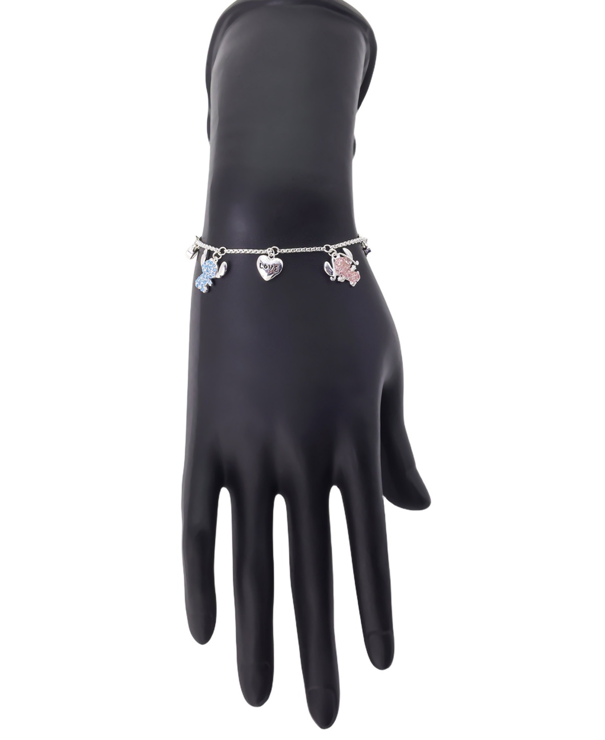 Disney Cubic Zirconia Lilo and Stitch Love Angel Bolo Bracelet