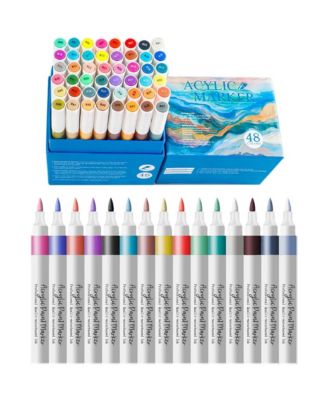48-Color Acrylic Paint Pens for Artists, Adults – Ideal for Rock, Wood, Canvas, DIY Crafts & Art Projects