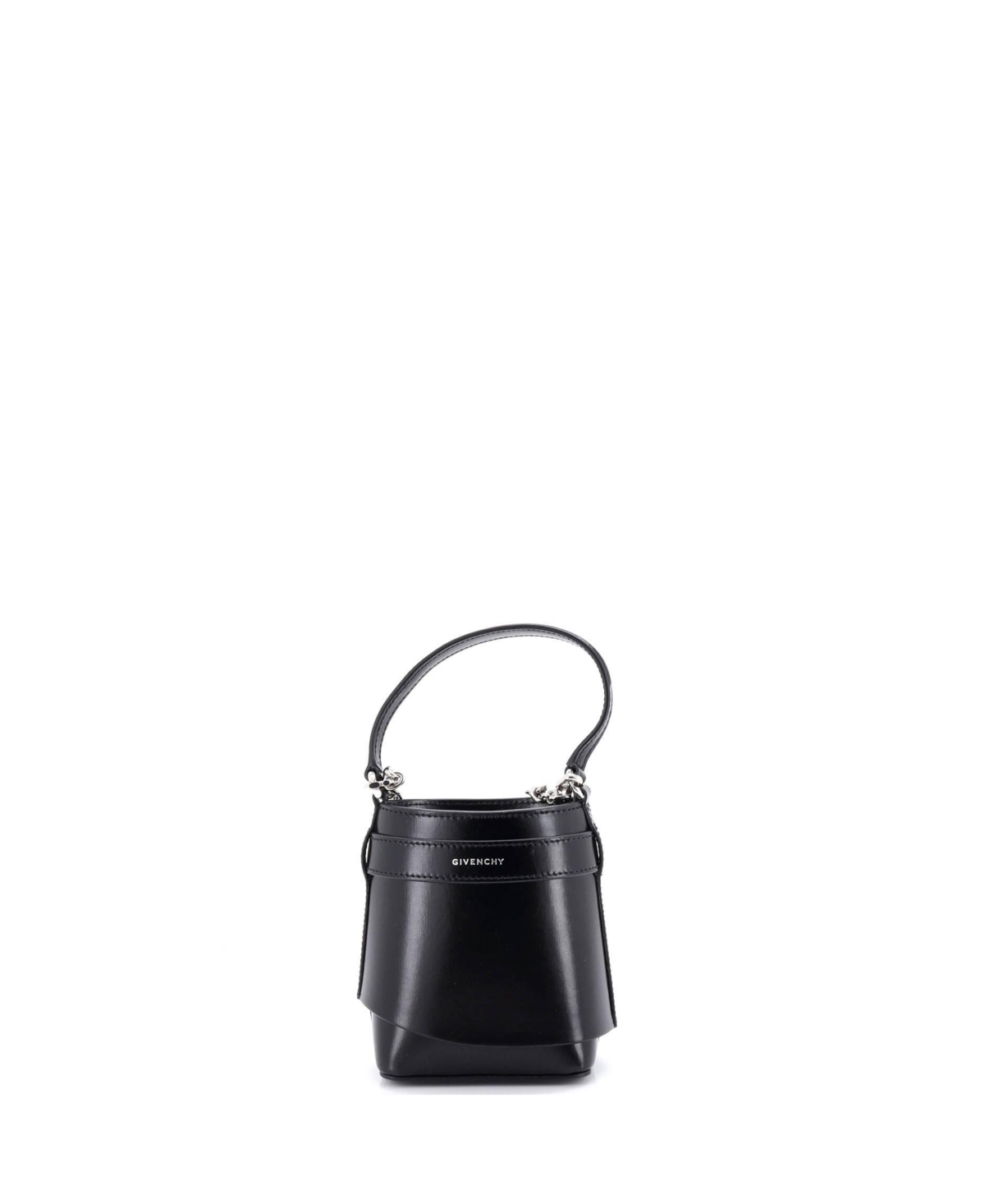 Pre-Owned Givenchy Micro Gv Shark Lock Bucket Bag Leather