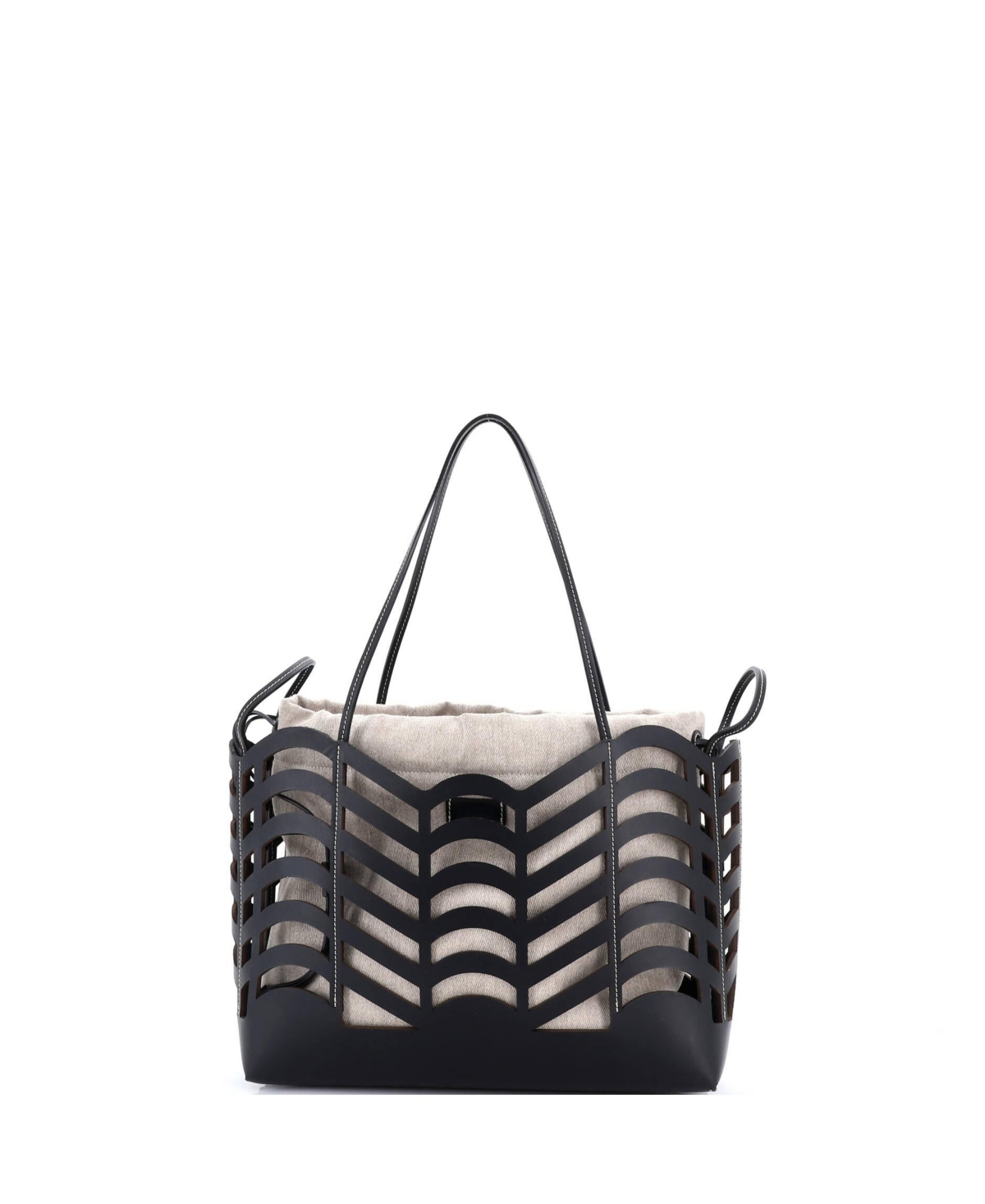 Pre-Owned Chloe Small Kayan Tote Laser Cut Leather and Canvas