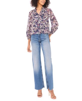 Petite Ruffle V-Neck Top