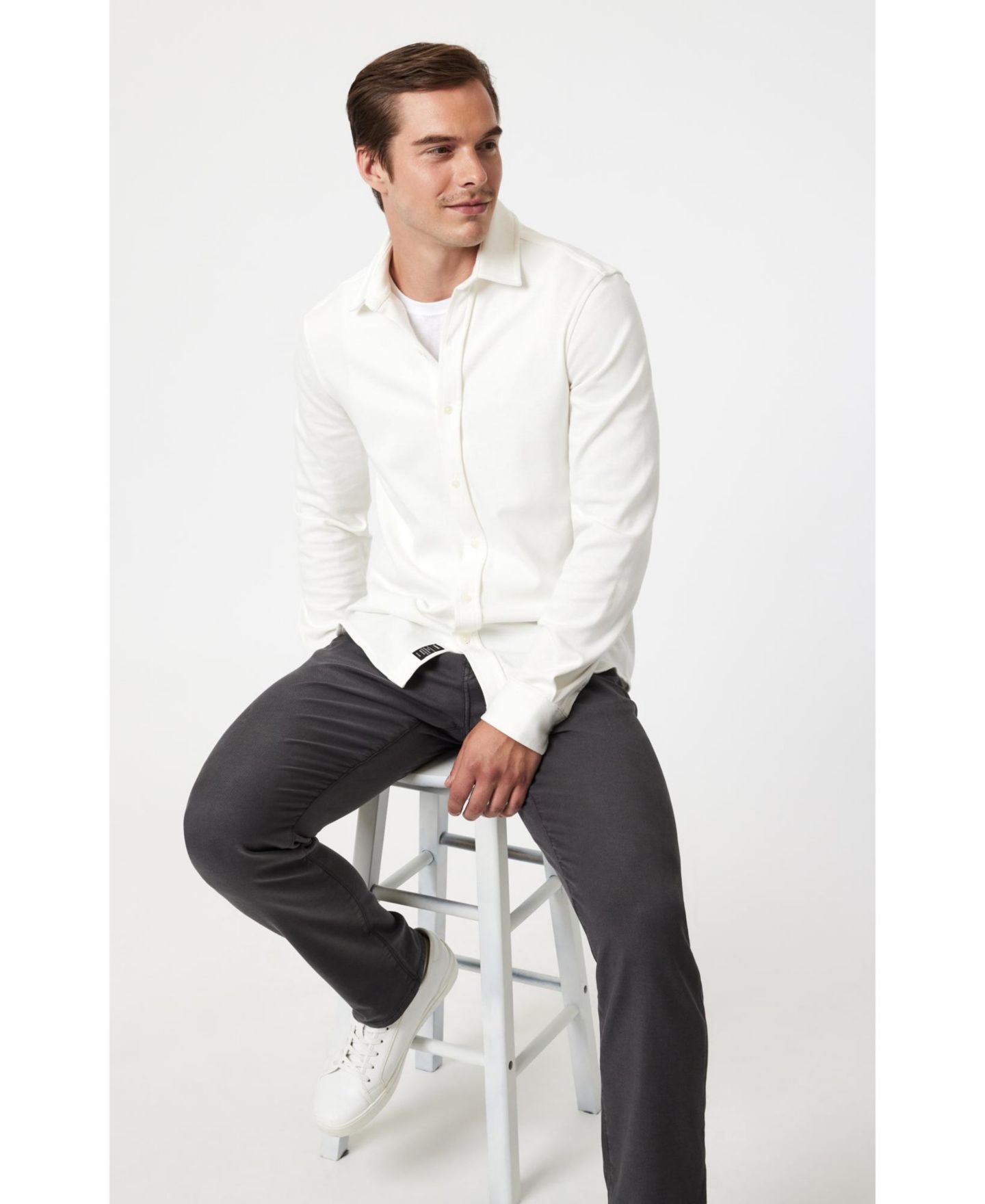 Мужские брюки Mavi Jeans Mavi Jake Slim Leg In Ash Luxe Twill, цвет: Тёмный серый — фото 6
