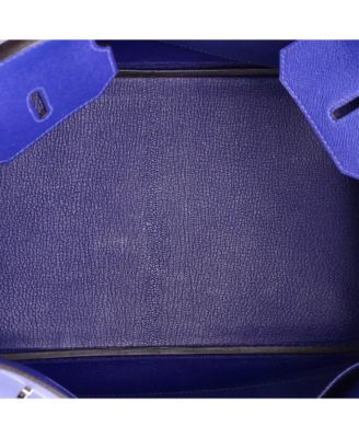 Birkin 35 Handbag Blue Epsom with Palladium Hardware