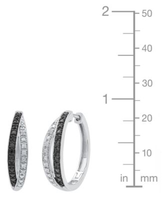 Diamond Hoop Earrings (1/6 ct. t.w.) in Sterling Silver