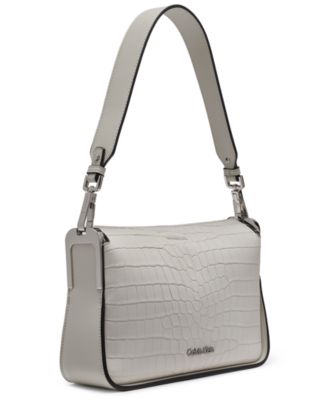 Fay Sueded Croc Medium Shoulder Bag