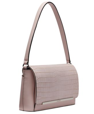 Alia Croc Magnetic Snap Shoulder Bag