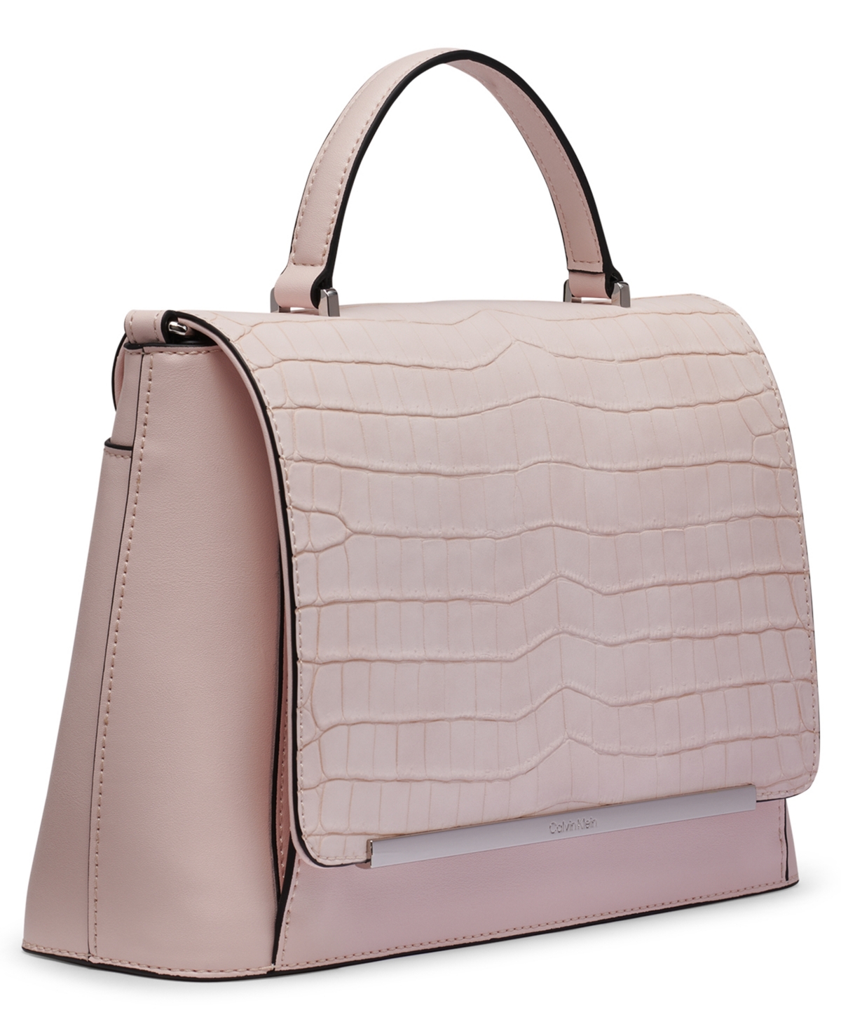 Macy's Alia Croc Magnetic Snap Satchel Bag